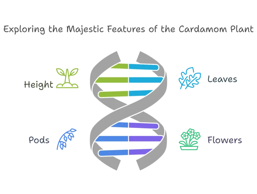 visuals to understand Physical Description of the Cardamom Plant for growing at home