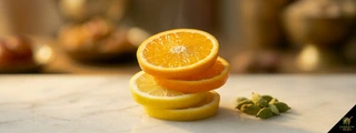 Lemon and orange with cardamom pods — citrus cardamom pairing green tea baking