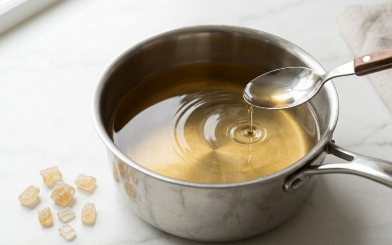 Seasoning clear pho broth with fish sauce and crushed rock sugar for authentic Vietnamese balance