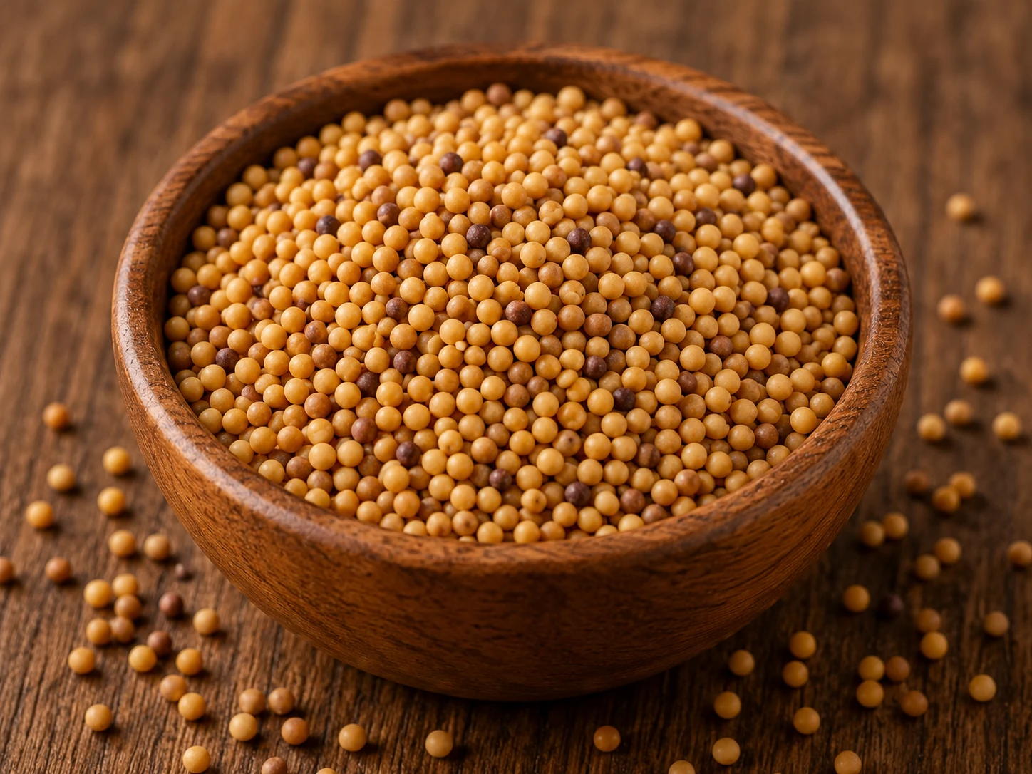 Mustard seeds in a small bowl