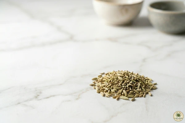 Fennel seeds close-up — the signature flavour compound in authentic nihari masala