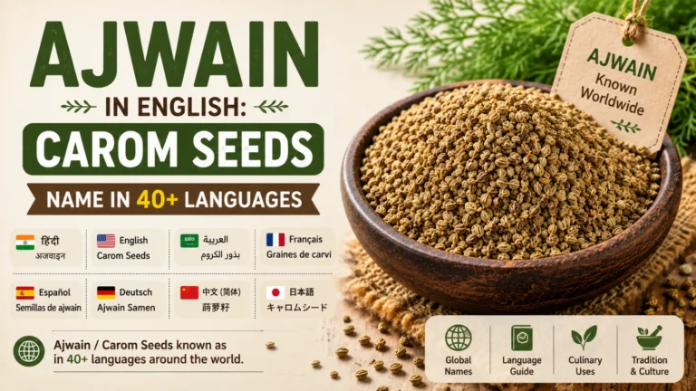 Ajwain in English called carom seeds with names in multiple languages worldwide