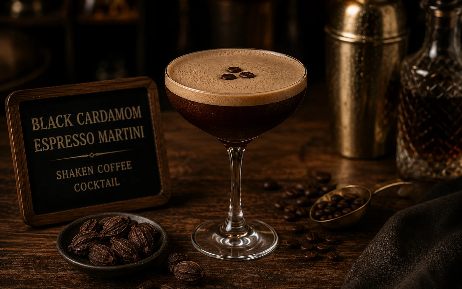 Black cardamom espresso martini