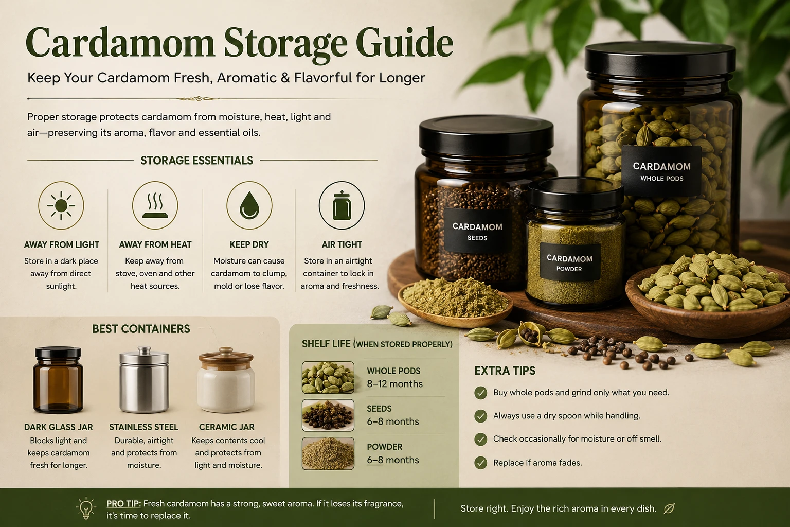 How To Store Cardamom: Pods, Seeds & Powder (Shelf Life Guide ...