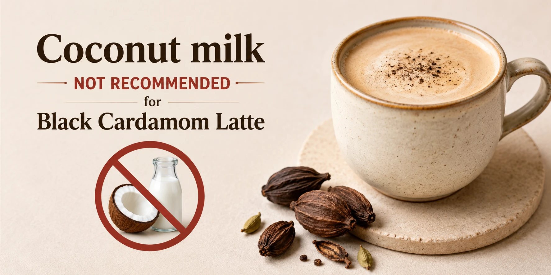 Coconut milk — not recommended for black cardamom latte