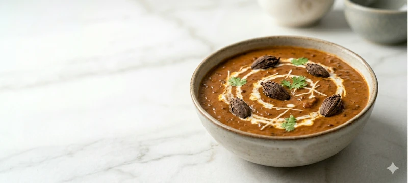 Dal makhani with black cardamom slow-cooked overnight