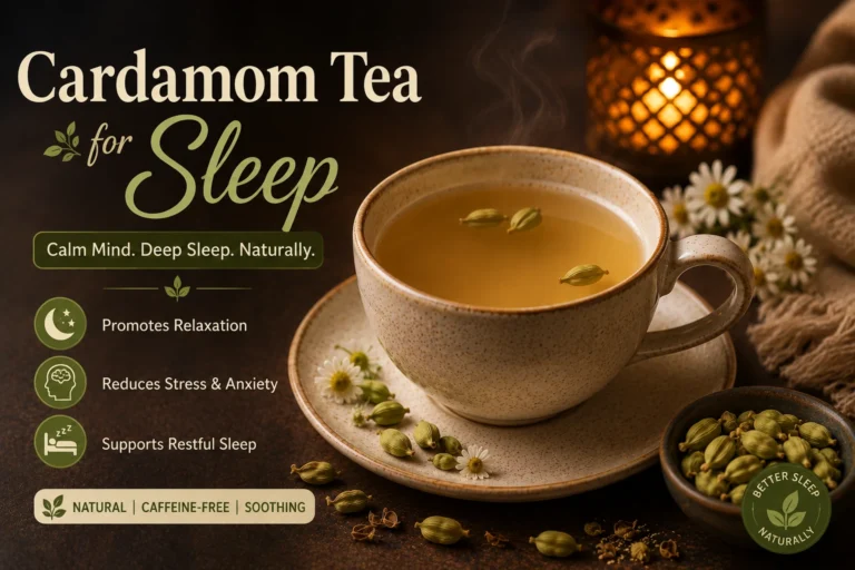 Featured image for cardamom tea for sleep guide with warm herbal bedtime drink