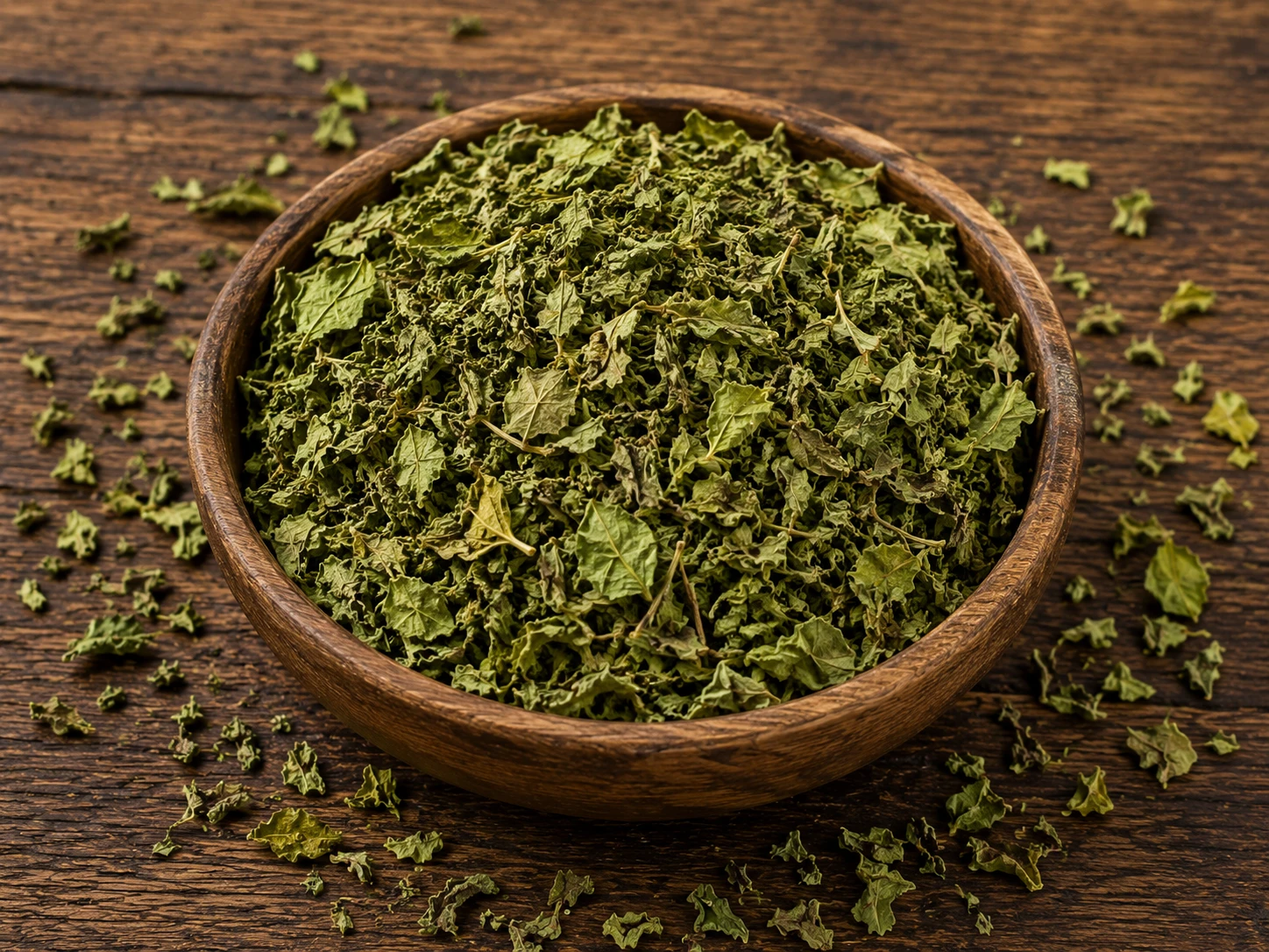 Kasuri methi dried fenugreek leaves dark olive green crumbled finishing herb for curries