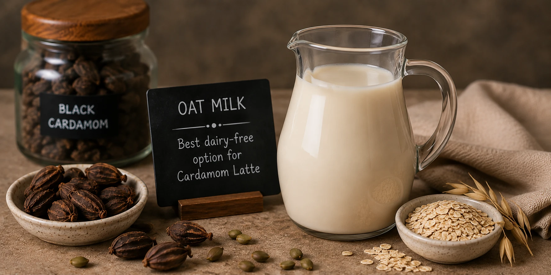 Oat milk — best dairy-free option for cardamom latte