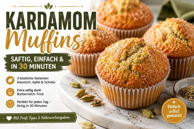 Kardamom Muffins – saftiges Muffin Rezept mit frisch gemahlenem Kardamom und knuspriger Zuckerkruste