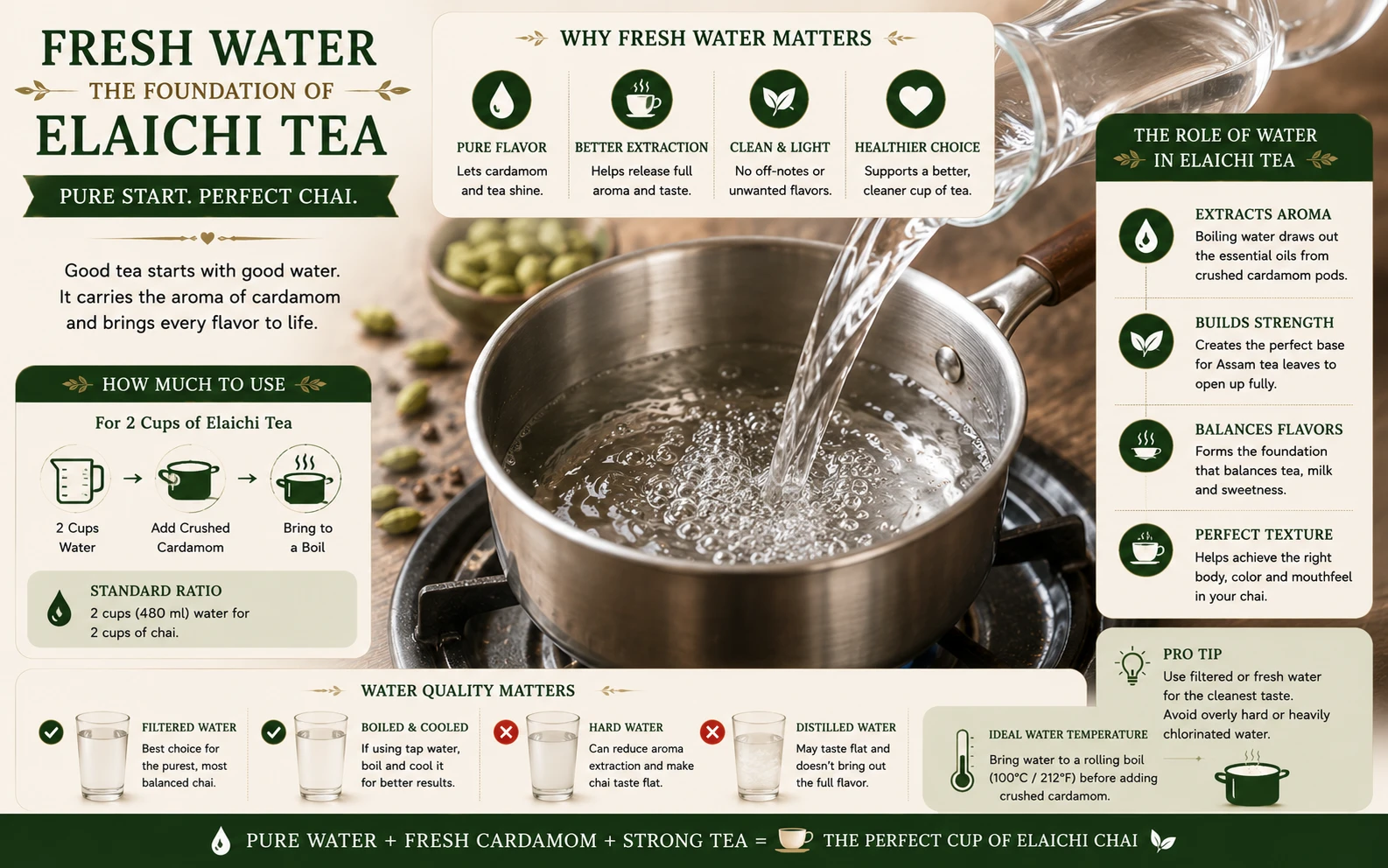 Fresh water being poured into a saucepan