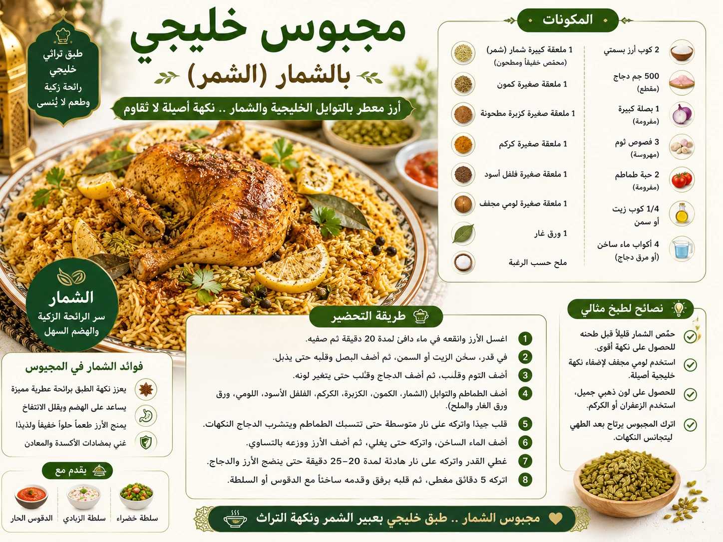 Gulf Machboos rice with Shamaar fennel seeds — Saudi Arabian traditional dish