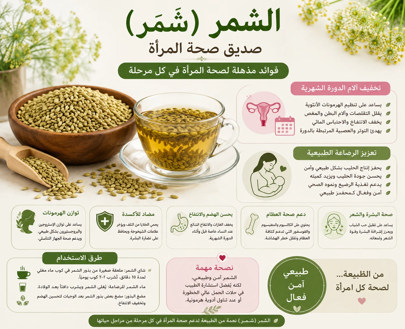 Fennel seeds women's health benefits — menstrual relief and lactation support