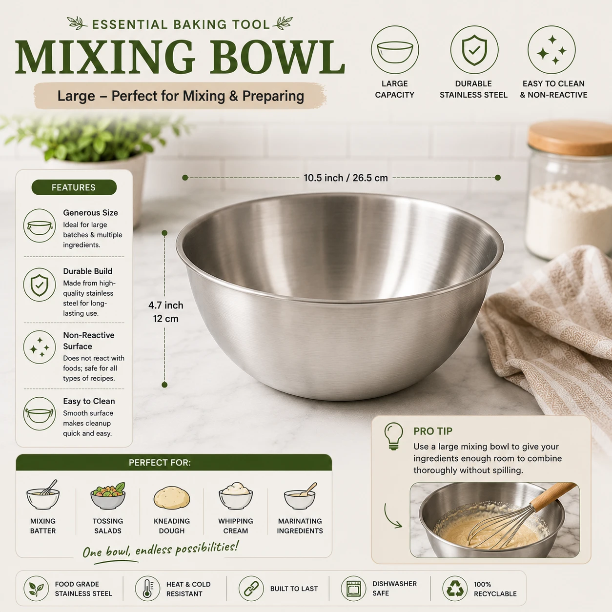 Large mixing bowl