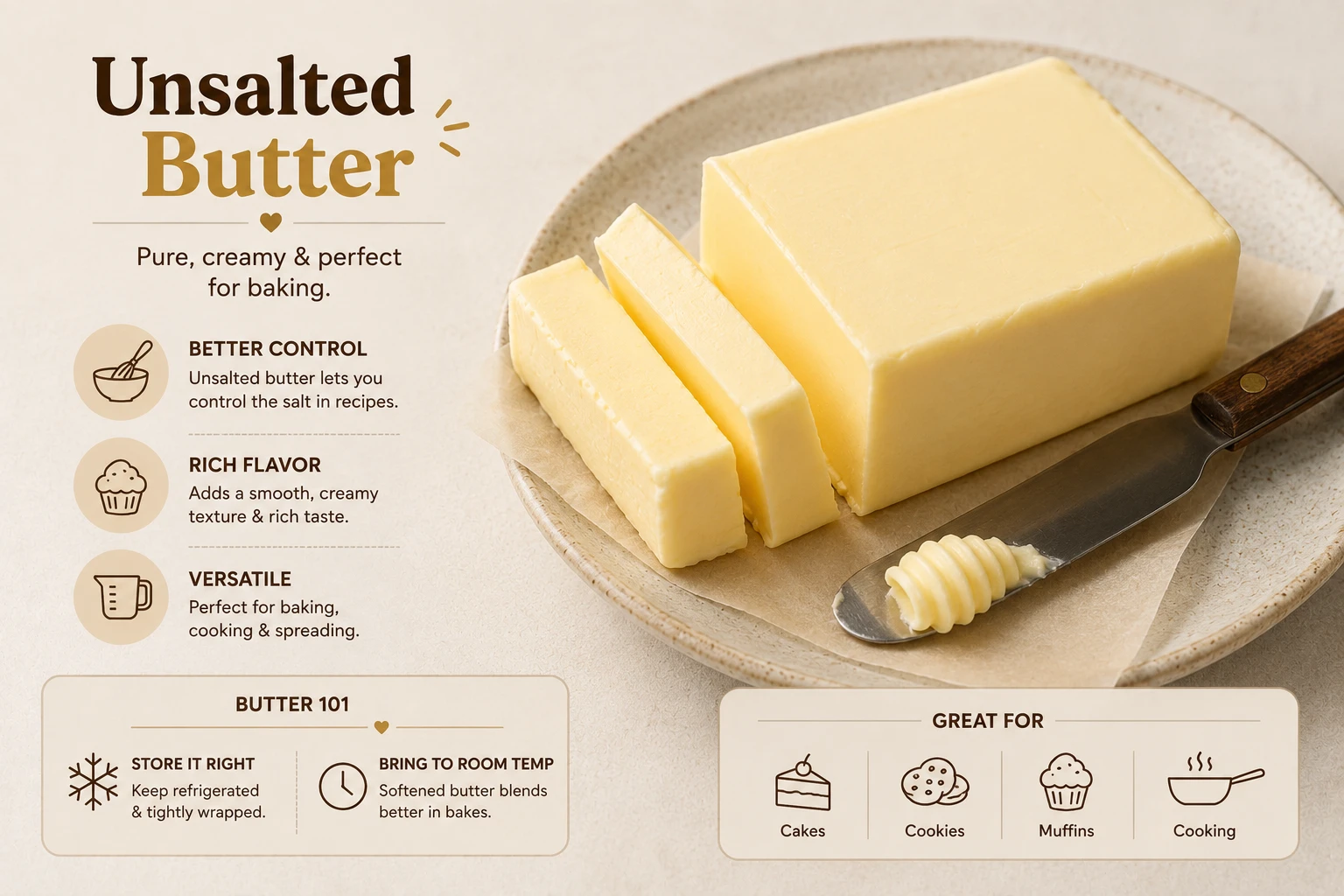 Block of unsalted butter