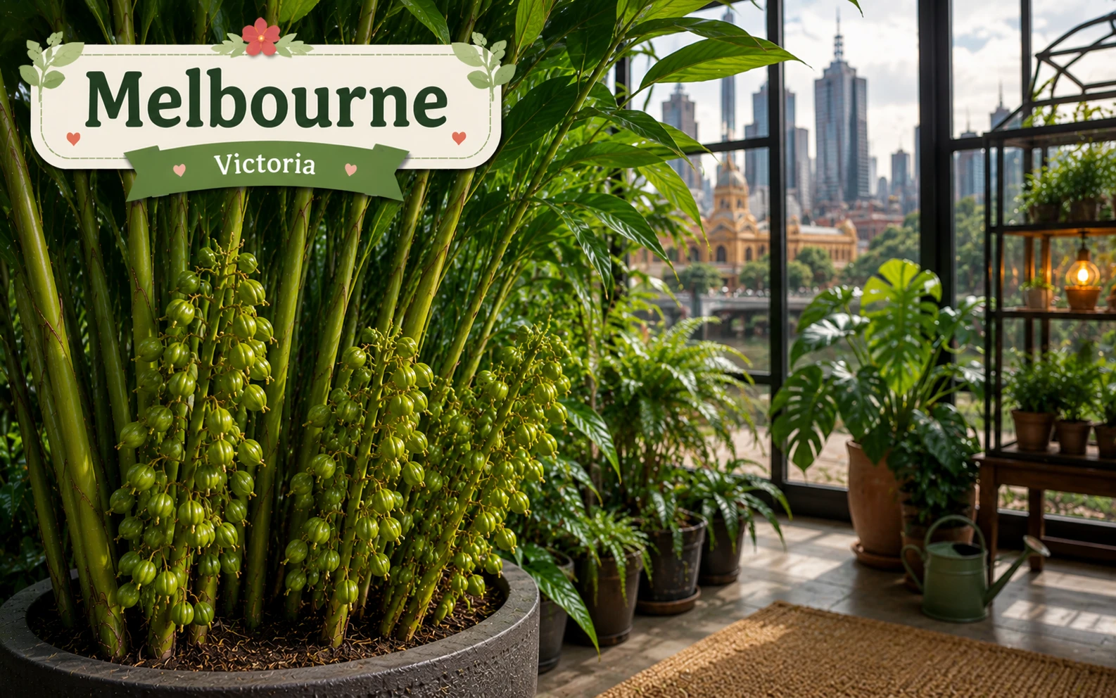 Cardamom as indoor houseplant in Melbourne conservatory setting